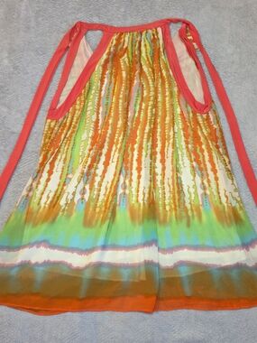 Tie-Dye Halter Top Boho Watercolor Stripe Sleeveless Plus Size 2X